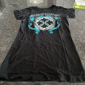 Xtreme Couture Women’s Black All Over Graphic T-Shirt